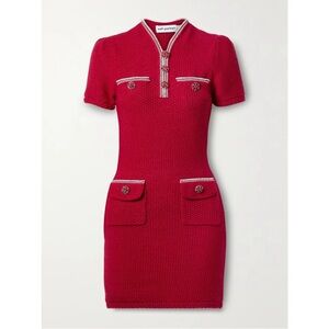 Self-Portrait Red Knit Mini Dress NWOT